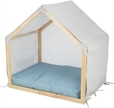 Trixie Hondenmand Tent Lias Hout Zand / Blauw 88X61X89 CM