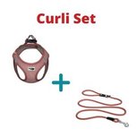 Curli set tuigje & lijn red M Curli set tuigje & lijn red M