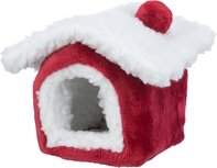 Trixie Xmas Cuddly Cave Muis / Hamster Rood / Wit 15X15X12 CM Trixie Xmas Cuddly Cave Muis / Hamster Rood / Wit 15X15X12 CM